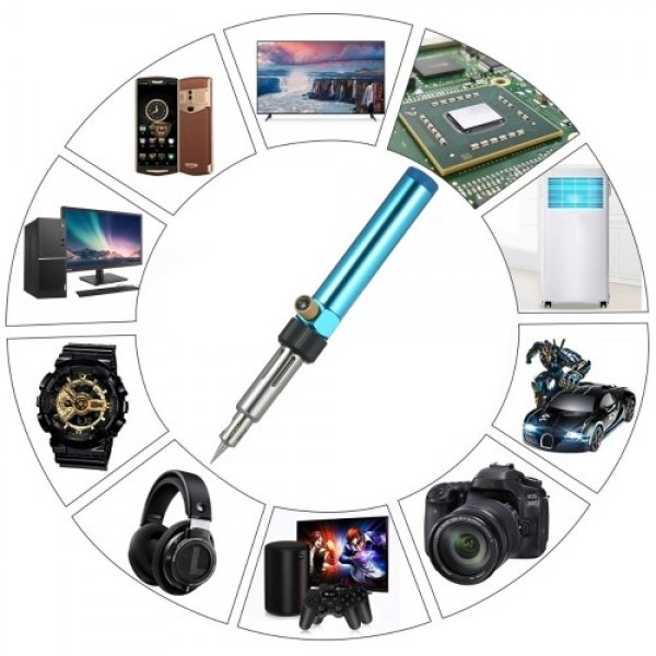 Portable Gas Soldering Iron Butane Soldering Iron Welding Torch Tool with Adjustable Flame 2370℉ High Temp for Electronics Wood 