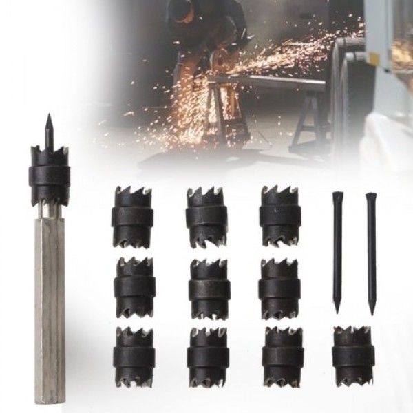 Spot Weld Cutter Set 13Pcs 3/8'' Rotary Spot Weld Cutter Remover Drill Bits Tool for Power Drill Spot Welding