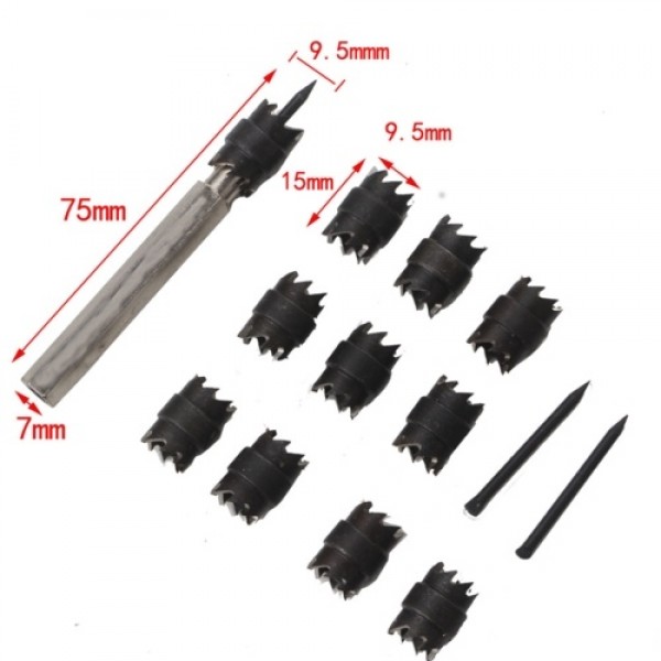 Spot Weld Cutter Set 13Pcs 3/8'' Rotary Spot Weld Cutter Remover Drill Bits Tool for Power Drill Spot Welding