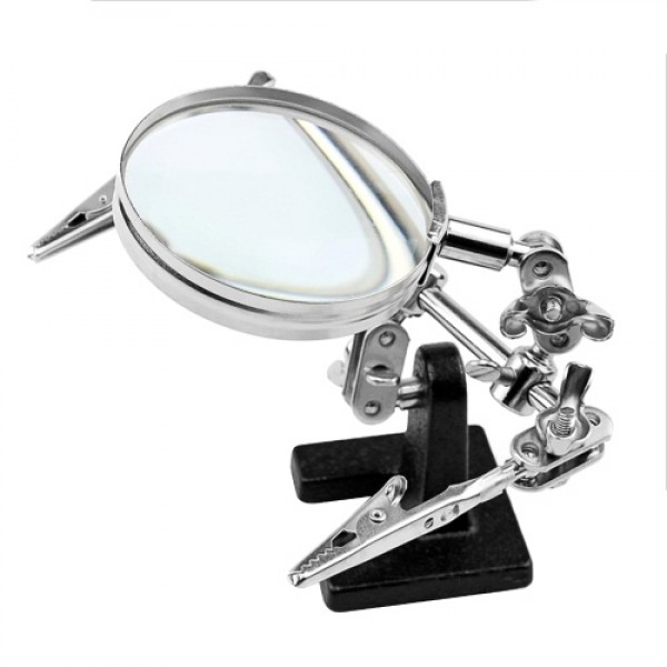 Helping 3rd Hand Soldering Iron Hobby Tool Vise Clamp Magnifying Glass Electricians Tool