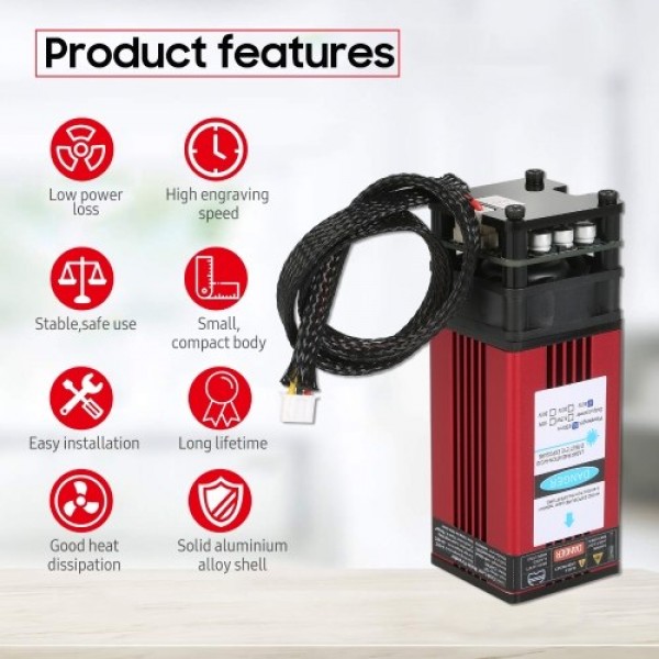 40W Laser Module 450nm Engraving Laser Head High Precision Engraving Metal Wood Acrylic for Laser Engraving Machine CNC Router