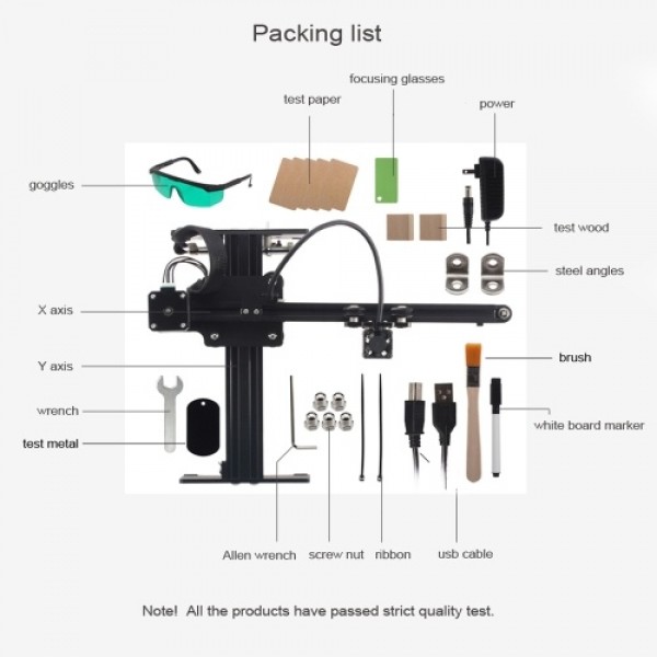 20W Desktop Laser Engraver Machine  DIY Laser Logo Mark Printer for Metal Engraving and Deep Wood Engraving