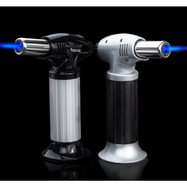 Metal Refillable Blow Torch Home Use Kitchen Portable Flames Adjustable Torch-Lighter Fire Maker with Safety Lock for Cooking/BBQ