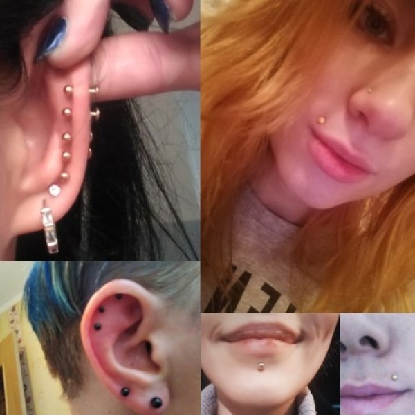 19Pcs Body Piercing Tools Kit Nose Tragus Tongue Lip Needles Piercing Bar Ring Stainless Steel Jewelry Set