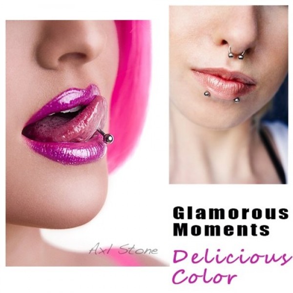 19Pcs Body Piercing Tools Kit Nose Tragus Tongue Lip Needles Piercing Bar Ring Stainless Steel Jewelry Set