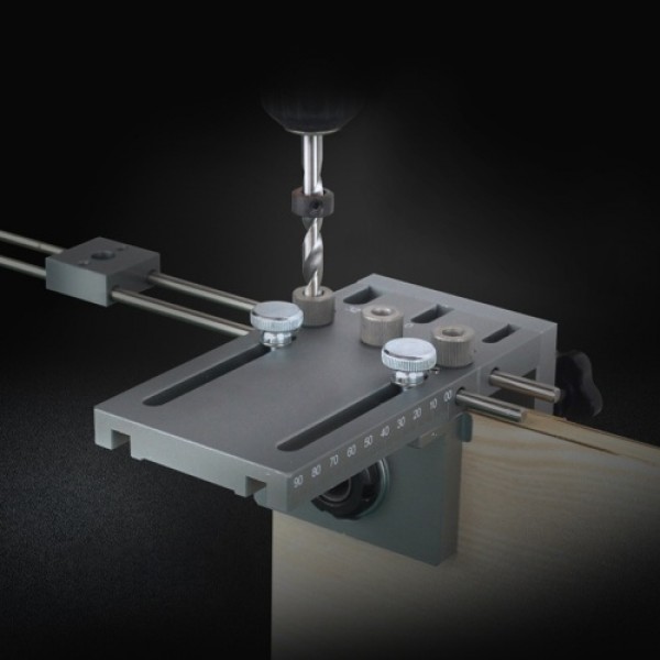 3-in-1 Punch Positioner with Clamp Punching Locator Hole Drill Punch Positioner Guide Locator Jig Dowelling Jig for Furniture Fa