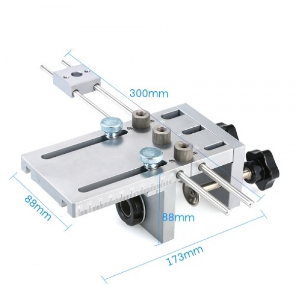 3-in-1 Punch Positioner with Clamp Punching Locator Hole Drill Punch Positioner Guide Locator Jig Dowelling Jig for Furniture Fa