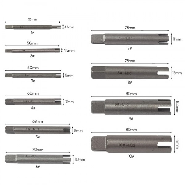 5 Pcs Tap Extractor 3/ 4 Flute Broken Head Screw Remover Stripped Screw Tap Extractor Set