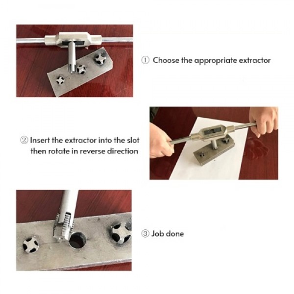 5 Pcs Tap Extractor 3/ 4 Flute Broken Head Screw Remover Stripped Screw Tap Extractor Set