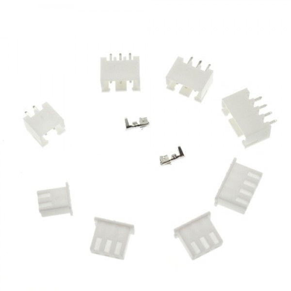 250PCS XH2.54 2P-3P-4P Connector Plug Terminal Socket with Assorted Storage Box Portable