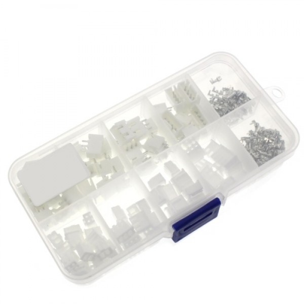 250PCS XH2.54 2P-3P-4P Connector Plug Terminal Socket with Assorted Storage Box Portable