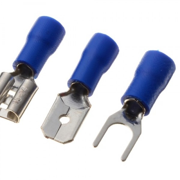 300Pcs Assorted Insulated Electrical Wire Terminals Crimp Connectors Spade Set Kit Assortment Box Design Portable