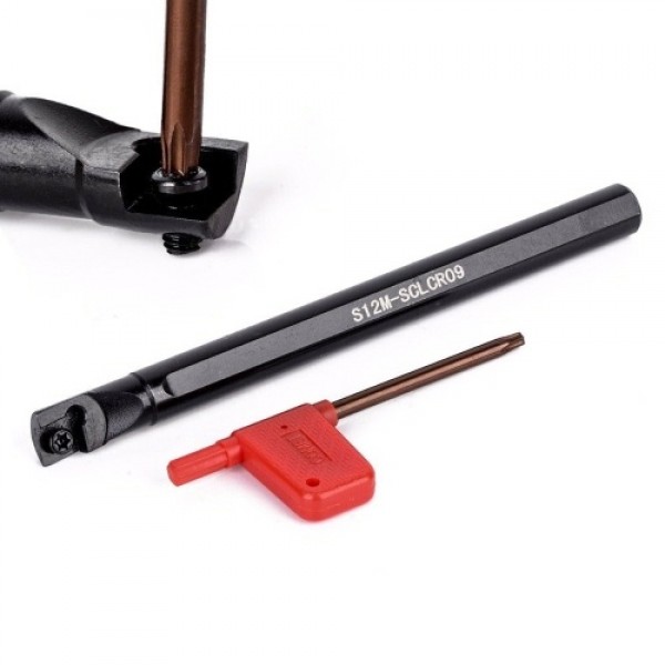 4PCS Lathe Turning Tool Holder + CCMT09T304 Carbide Inserts + T15 Wrench