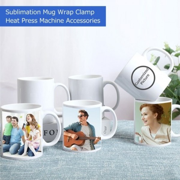 Mug Wrap Clamp Silicone and Iron Sublimation Mug Cup Clamp Mug DIY Cylindrical Heater Mug Heat Press Sublimation Machine Accesso