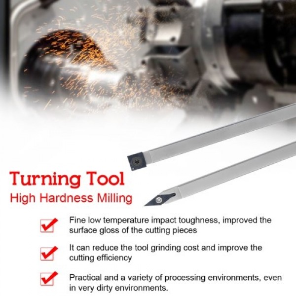 6Pcs/Set High Hardness Metal Lathe Turning Tool Kit Boring Bar Holder Set for Processing Steel Parts Hand-held Woodworking Tool