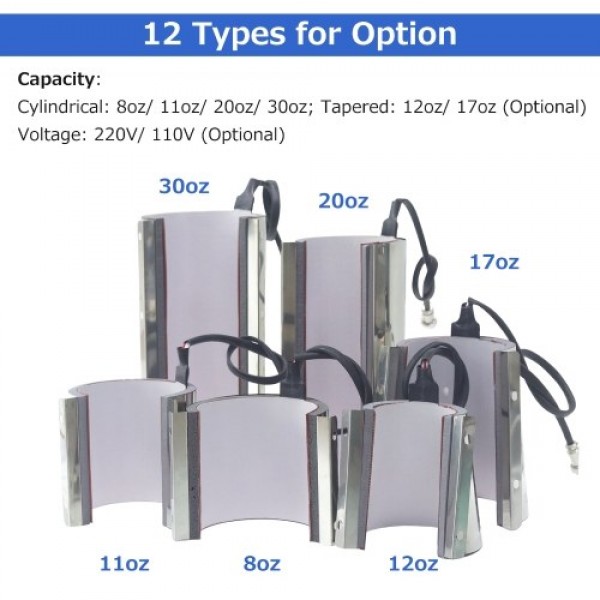 Mug Wrap Clamp Silicone and Iron Sublimation Mug Cup Clamp Mug DIY Cylindrical Heater Mug Heat Press Sublimation Machine Accesso