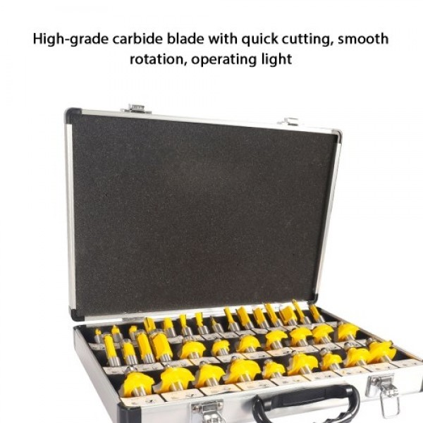 35PCS Milling Cutter Router Bit Set Mill Woodworki...