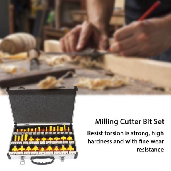 35PCS Milling Cutter Router Bit Set Mill Woodworking Wood Cutters Tool for Floor Handmade Engraving Cutting