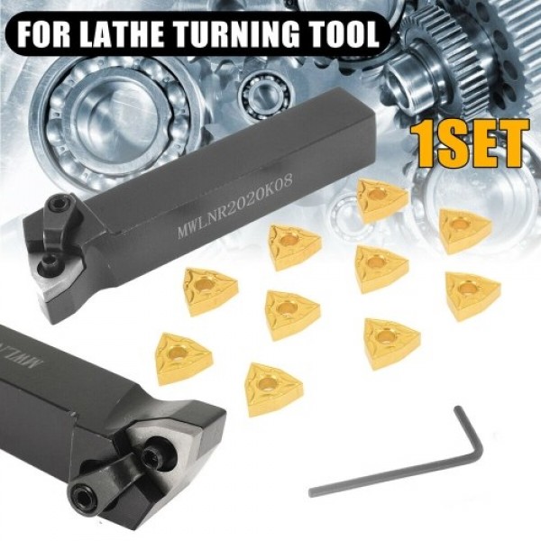 MWLNR2020K08 Holder + 10Pcs WNMG080404 Carbide Ins...