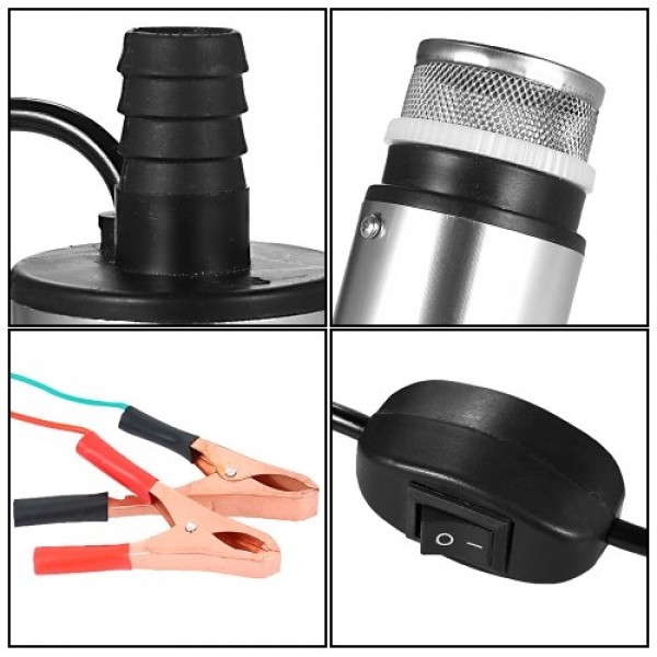 DC 12V/24V Submersible Pump for Pumping Diesel Oil Water 51mm Water Oil Diesel Fuel Transfer Pump Refueling with Fliter Screen