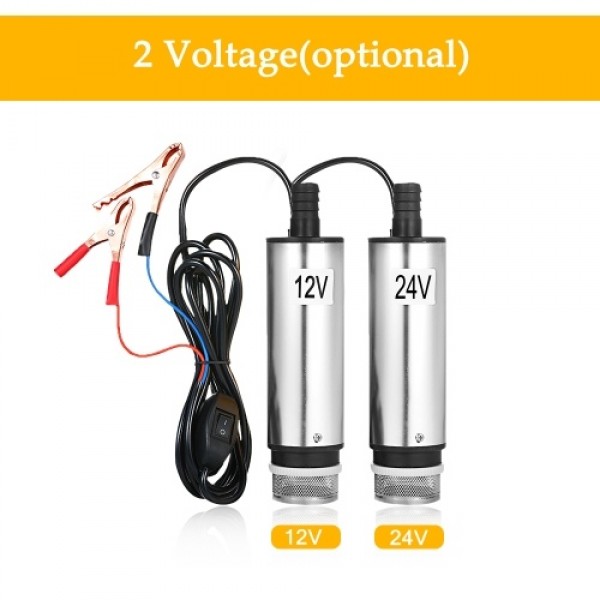 DC 12V/24V Submersible Pump for Pumping Diesel Oil Water 51mm Water Oil Diesel Fuel Transfer Pump Refueling with Fliter Screen