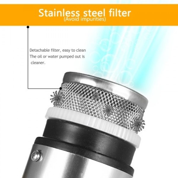 DC 12V/24V Submersible Pump for Pumping Diesel Oil Water 51mm Water Oil Diesel Fuel Transfer Pump Refueling with Fliter Screen