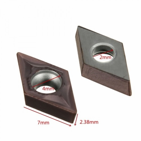 10Pcs DCMT0702 EM YBC205 Carbide Inserts + Wrench for Lathe Turning Bar Tool