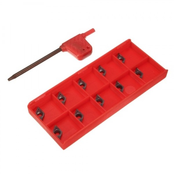 10Pcs DCMT0702 EM YBC205 Carbide Inserts + Wrench ...