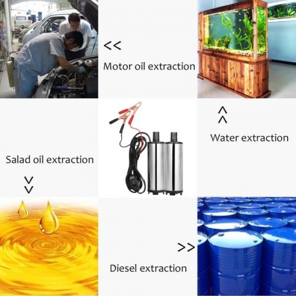 DC 12V/24V Submersible Pump for Pumping Diesel Oil Water 51mm Water Oil Diesel Fuel Transfer Pump Refueling