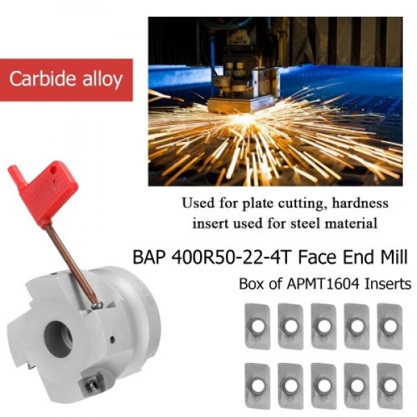 BAP 400R50-22-4T Carbide Insert Clamped Fast Feeding Alloy End Mill Machining Face Milling