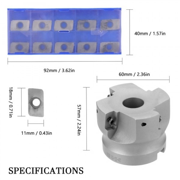 BAP 400R50-22-4T Carbide Insert Clamped Fast Feeding Alloy End Mill Machining Face Milling