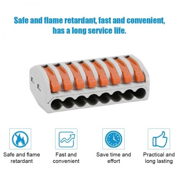 9pcs 8-Way Flame Retardant Cable Connector Box Set...