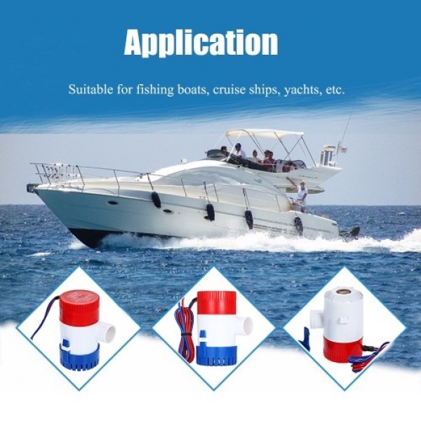 24V 750GPH Submersible Bilge Pump New Electric Water Pump for Boats Accessories Marin Submersible Boat Water Pump