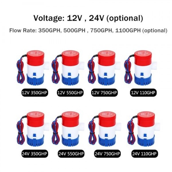 24V 750GPH Submersible Bilge Pump New Electric Water Pump for Boats Accessories Marin Submersible Boat Water Pump