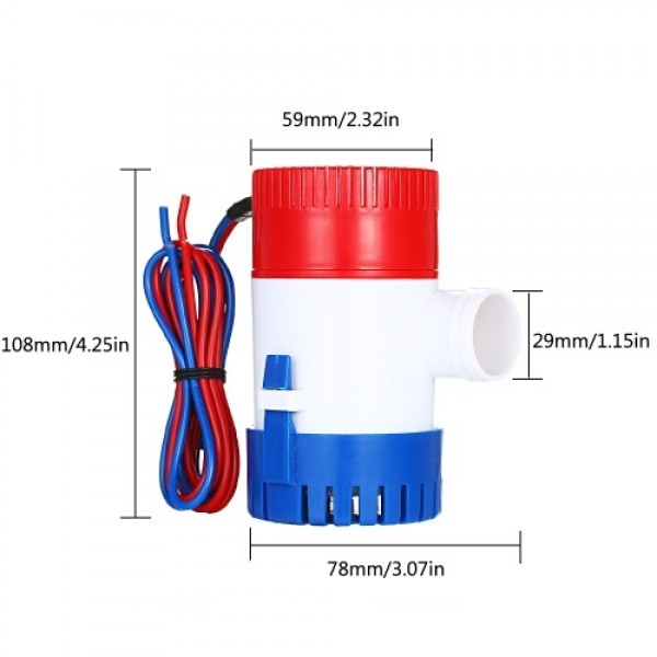 24V 750GPH Submersible Bilge Pump New Electric Water Pump for Boats Accessories Marin Submersible Boat Water Pump