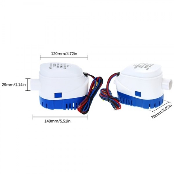 12V 1100GPH  Automatic Submersible Boat Bilge Water Pump 12v 1100gph Auto Bilge Pump with Float Switch