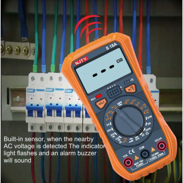 1pc Multimeter Digital High-precision Multi-function S18A Electrician Multi-purpose Universal Meter Anti-burn With NCV Voltage Intelligent Inspection