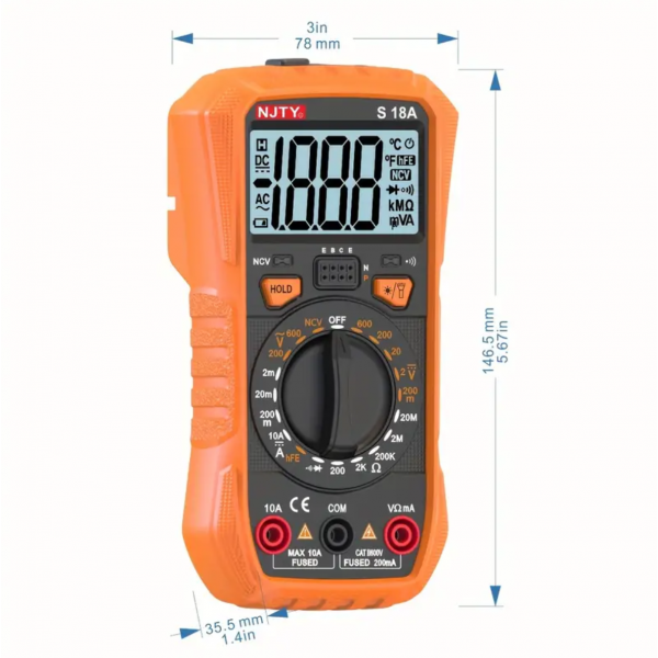 1pc Multimeter Digital High-precision Multi-functi...
