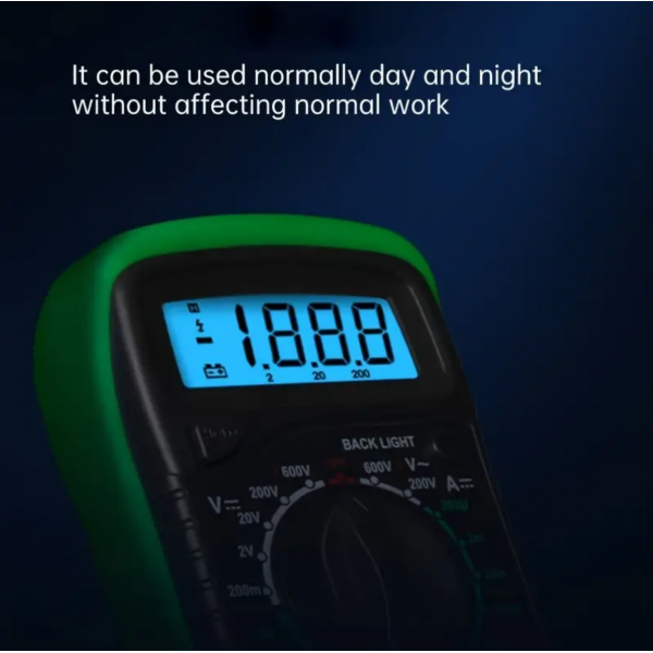 1pc Handheld Digital Multimeter, LCD Digital Portable AC/DC Voltmeter, Ohm Volt Amp Test Meter, Electric Ohmmeter Tester With Diode, Circuit Continuity Resistance Diode, Electrical Tester With Test Leads And Backlight