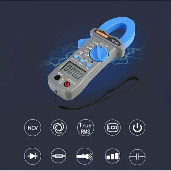 1pc Intelligent Anti-Burning Ammeter, Digital Display AC And DC Current Automatic Clamp Meter Multimeter, Electrician Special Multimeters Tools