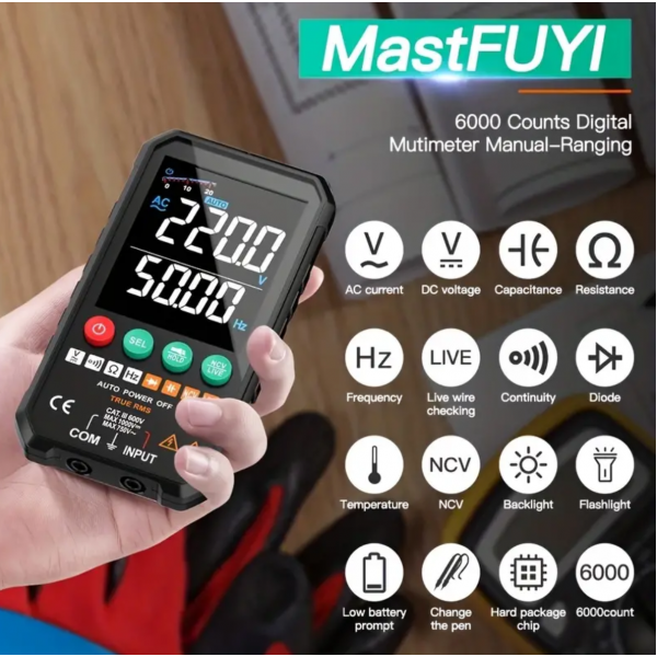 1pc Professional Digital Multimeter 6000 Counts Te...