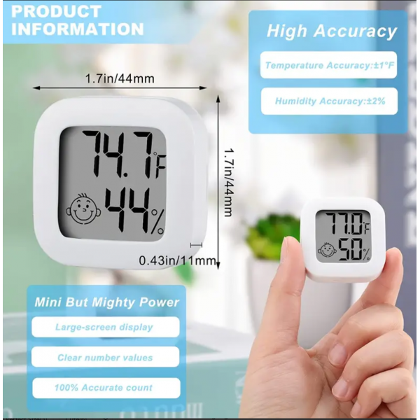 Digital Hygrometer Indoor Thermometer, Mini Room T...