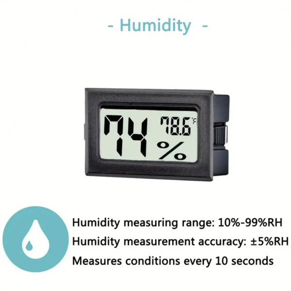 1pc Mini Digital Thermometer Hygrometer, Plastic Disposable Mini Digital Hygrometer, Indoor Temperature And Humidity Gauge Meter Monitor Fahrenheit (℉) For Home, Greenhouse, Jars