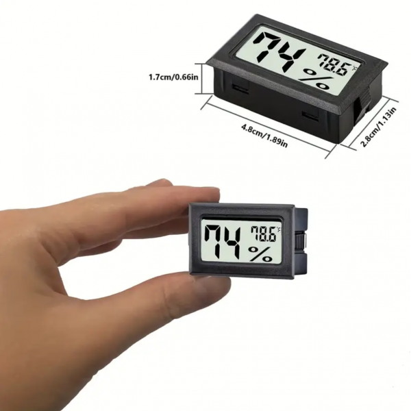 1pc Mini Digital Thermometer Hygrometer, Plastic D...