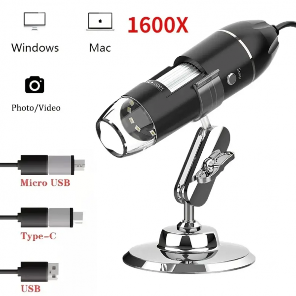 1pc 1600X Digital Microscope Camera With 8PCS LED ...