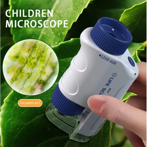 Mini Pocket Microscope Kit 60-120x Lab Handheld Mi...
