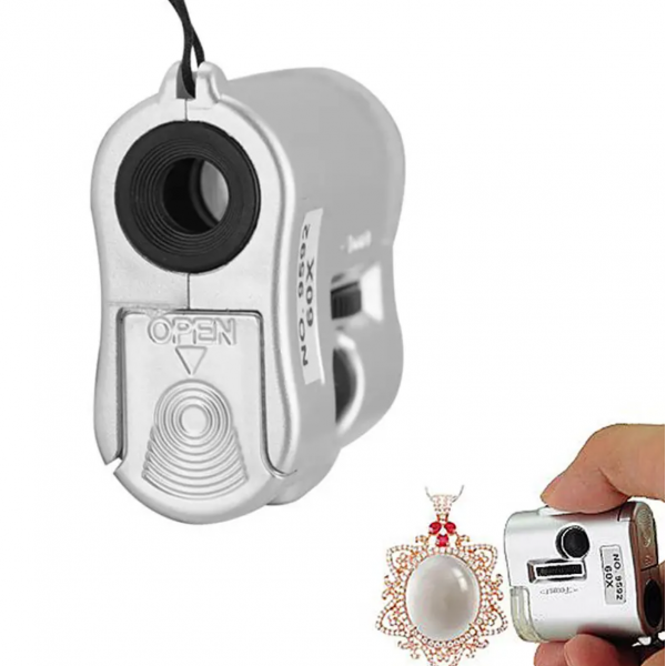 Portable Mini Pocket 60X Microscope Jeweler Loupe Lens Illuminated Jewelry Insect Magnifier Glass 3 LED With UV Light Microscope